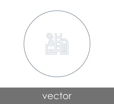 Fabrika simgesi, sınaî-vektör çizim 