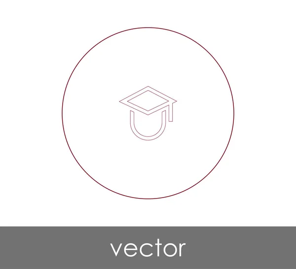 Graduierung Mütze Symbol Vektor Illustration — Stockvektor