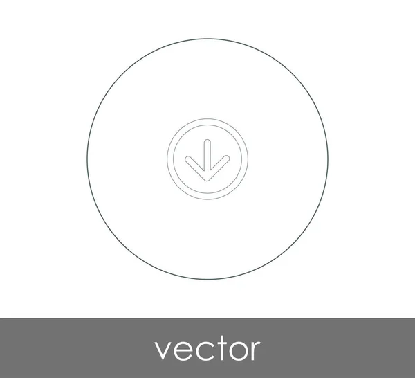 Ícone Seta Para Download Ilustração Vetorial — Vetor de Stock