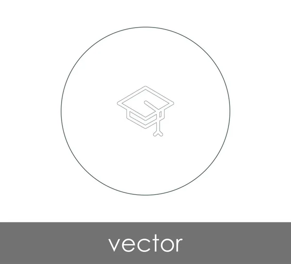 Graduierung Mütze Symbol Vektor Illustration — Stockvektor