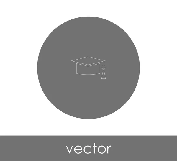 Graduación Tapa Icono Vector Ilustración — Vector de stock