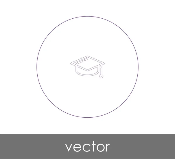 Graduación Tapa Icono Vector Ilustración — Vector de stock