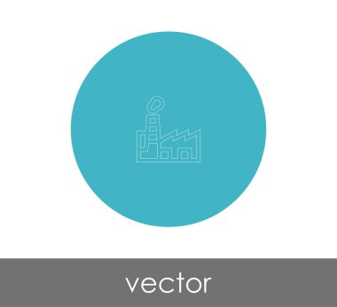 Fabrika simgesi, sınaî-vektör çizim 