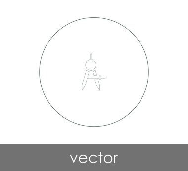 vektör çizim tasarım çizim pusula simgesini