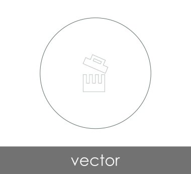 Çöp kutusu ikonu vektör illüstrasyonu