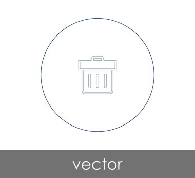 Çöp kutusu ikonu vektör illüstrasyonu