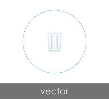 Çöp kutusu ikonu vektör illüstrasyonu