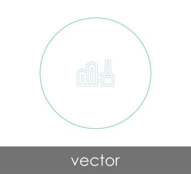 Fabrika simgesi, sınaî-vektör çizim 