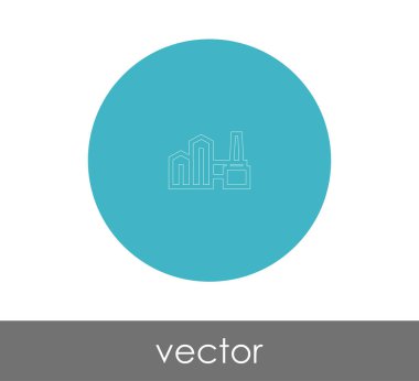 web tasarım ve uygulamalar için fabrika simge vektör çizim