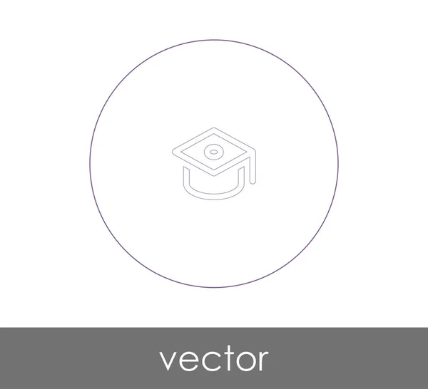 Graduación Tapa Icono Vector Ilustración — Vector de stock