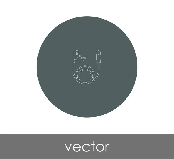 Auriculares icono plano — Vector de stock