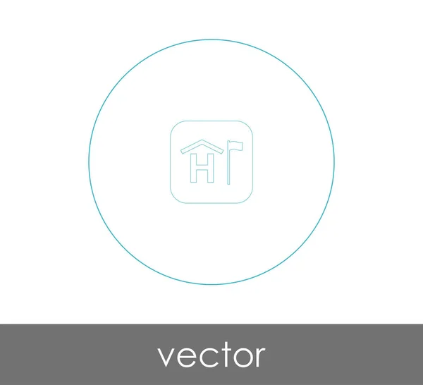 Значок Гостиницы Веб Дизайна Приложений — стоковый вектор