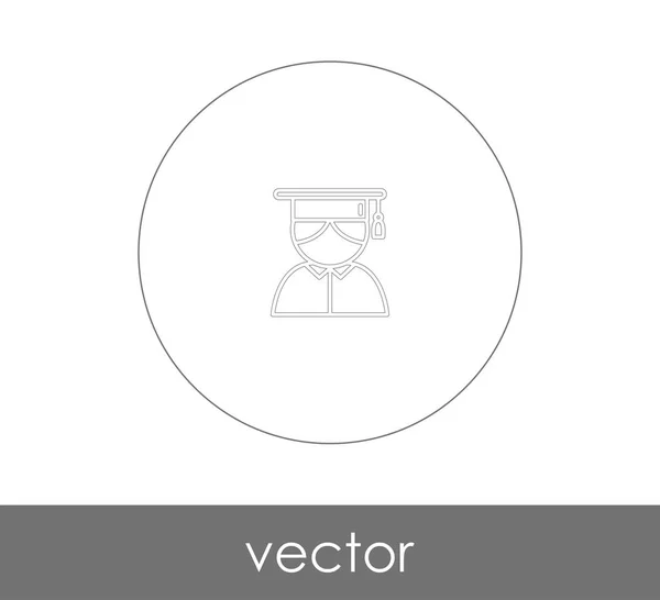 Végzős Ikon Vektor Illusztráció — Stock Vector