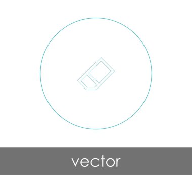 silgi simgesi vektör illüstrasyonu 