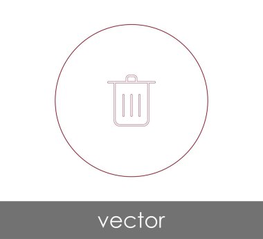 Çöp kutusu ikonu vektör illüstrasyonu