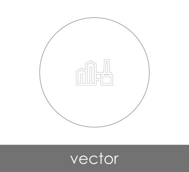 Fabrika simgesi, sınaî-vektör çizim 