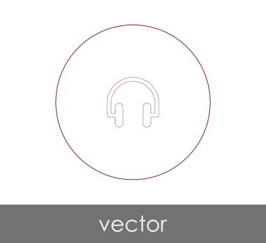 kulaklık simge vektör çizim, logo