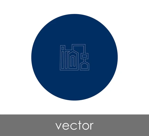 Icono Fábrica Industrial Ilustración Vectores — Vector de stock