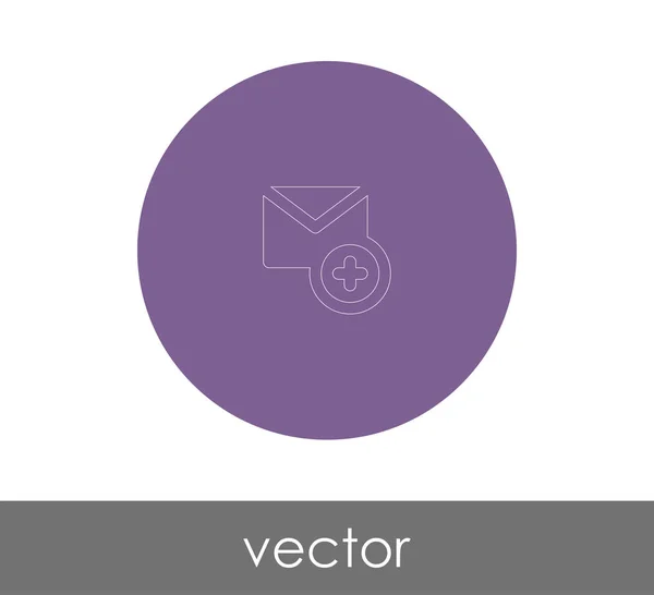 Añadir icono de correo electrónico — Vector de stock