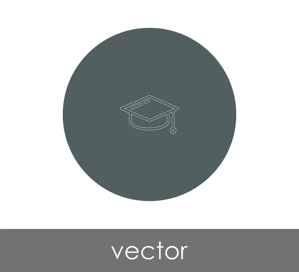 Graduación Tapa Icono Vector Ilustración — Archivo Imágenes Vectoriales