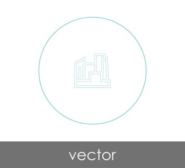 web tasarım ve uygulamalar için fabrika simge vektör çizim