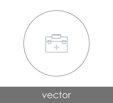 İlk yardım kiti simgesi, vektör illüstrasyonu 