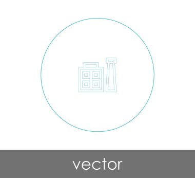 web tasarım ve uygulamalar için fabrika simge vektör çizim