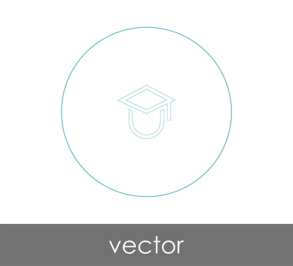 Graduierung Mütze Symbol Vektor Illustration — Stockvektor