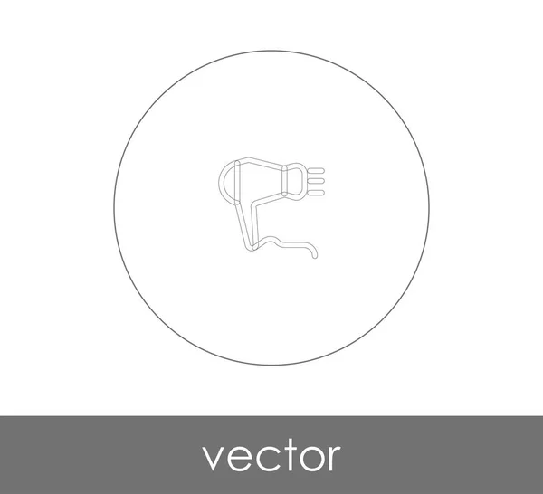 Secador de pelo icono plano — Vector de stock