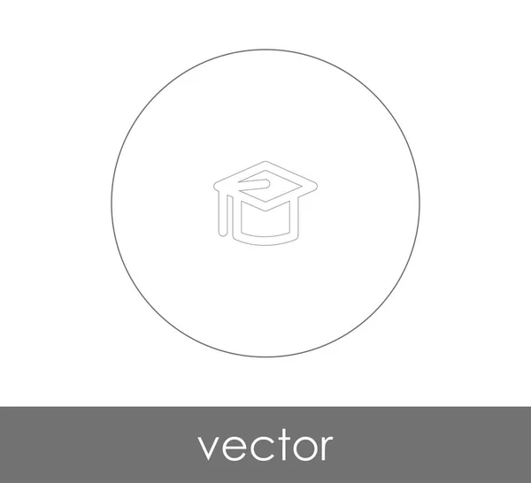 Graduierung Mütze Symbol Vektor Illustration — Stockvektor