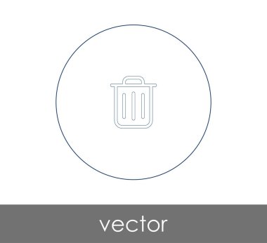 Çöp kutusu simgesi, vektör illüstrasyonu 