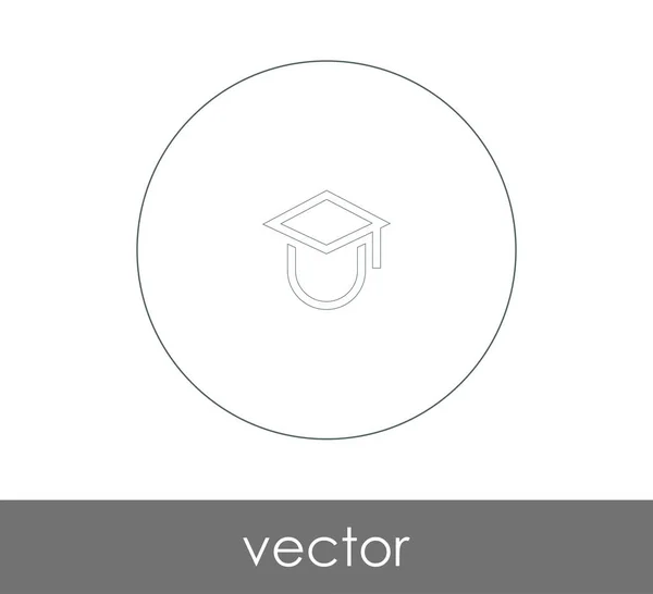 Graduación Tapa Icono Vector Ilustración — Archivo Imágenes Vectoriales