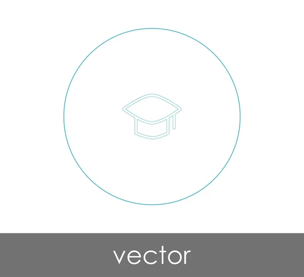 Graduierung Mütze Symbol Vektor Illustration — Stockvektor