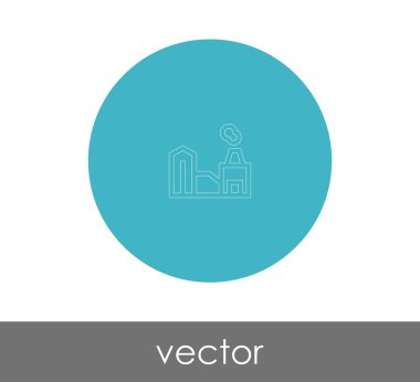 Fabrika simgesi, sınaî-vektör çizim 