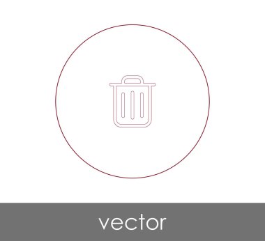 Çöp kutusu simgesi, vektör illüstrasyonu 