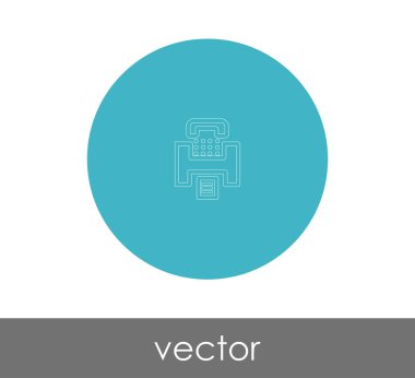 Faks makinesi simgesi web tasarım ve uygulamaları, vektör çizim için 