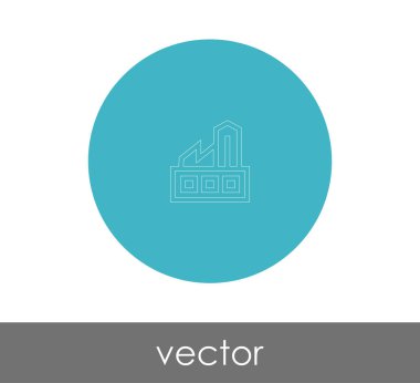 web tasarım ve uygulamalar için fabrika simge vektör çizim
