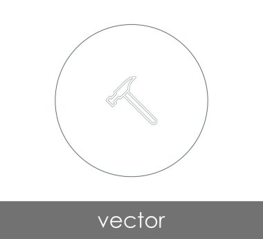 Çekiç düz simgesi