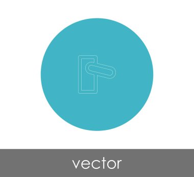 Kapı tokmağı simgesi, logo, vektör çizim 