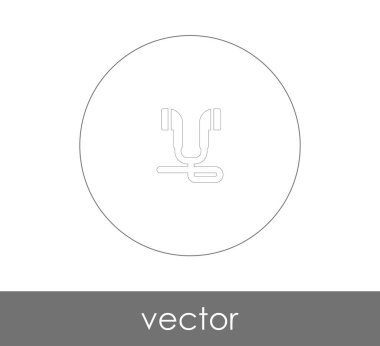 Kulaklık düz simgesi