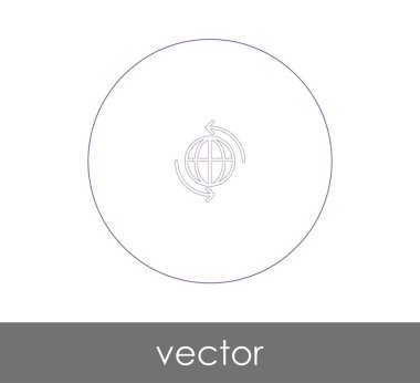 dünya web simgesi, vektör illüstrasyonu