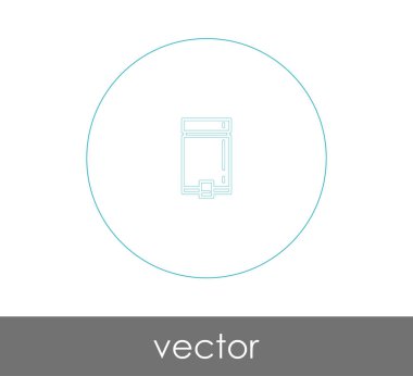 Çöp kutusu simgesi, vektör illüstrasyonu 