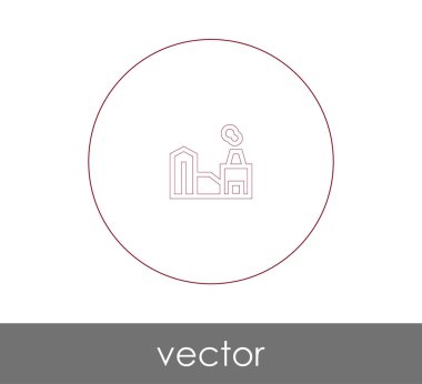 Fabrika simgesi, sınaî-vektör çizim 