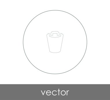 Çöp kutusu simgesi, vektör illüstrasyonu 