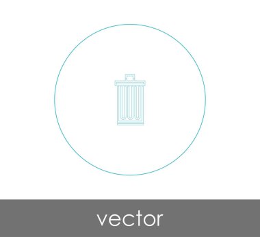 Çöp kutusu simgesi, vektör illüstrasyonu 