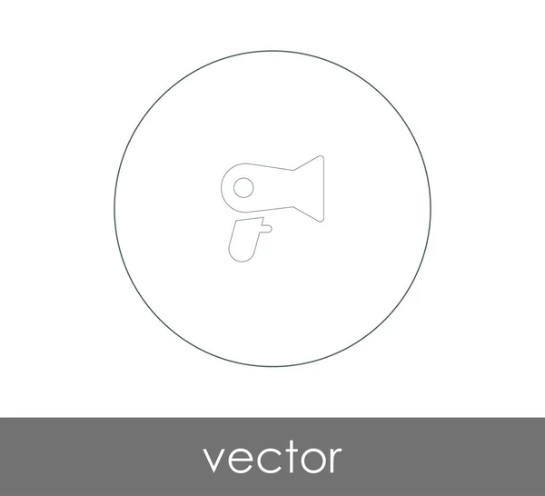 Secador de pelo icono plano — Vector de stock