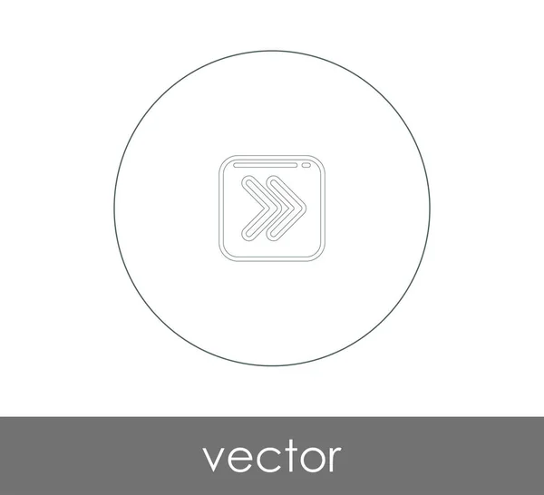 Gyors Előre Ikon Web Design Alkalmazások Vektor Illusztráció — Stock Vector