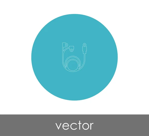 Earphones flat icon — Stock Vector