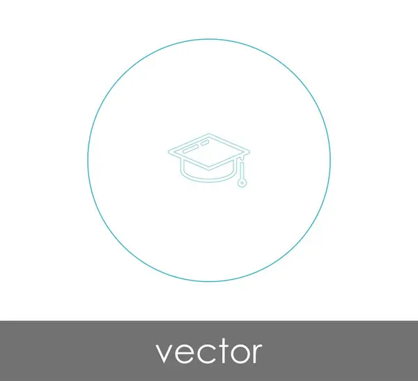 Graduación Tapa Icono Vector Ilustración — Vector de stock