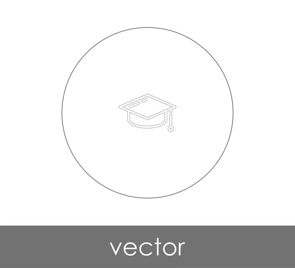 Graduierung Mütze Symbol Vektor Illustration — Stockvektor